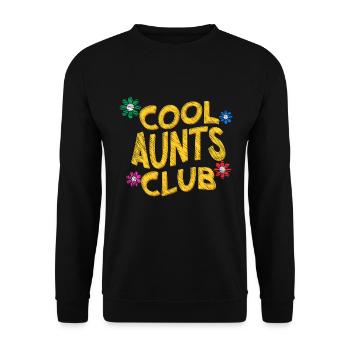 Cool Aunts Club Groovy Retro Tante Muttertag - Unisex Pullover - Schwarz - Vorne - Alina (178cm) & Michal (187cm)
