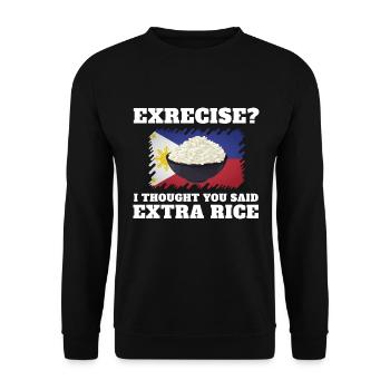 Exercice Je pensais qu’ils avaient dit plus de riz - Sweat-shirt Unisexe - noir - Devant - Alina (178cm) & Michal (187cm)