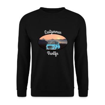 vanlife eastgerman - Unisex Pullover - Schwarz - Vorne - Alina (178cm) & Michal (187cm)