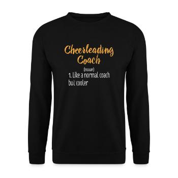 Cheerleader Coach Geschenk - Unisex Pullover - Schwarz - Vorne - Alina (178cm) & Michal (187cm)