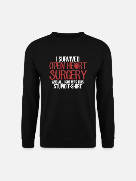 Funny Open Heart Surgery Shirt - Unisex Sweatshirt - black