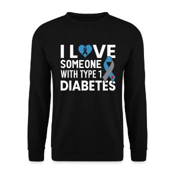 I Love Someone With Type 1 Diabetes T1D - Sweat-shirt Unisexe - noir - Devant - Alina (178cm) & Michal (187cm)