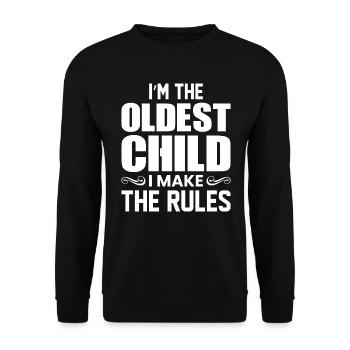 Oldest Child I Make The Rules Funny Sibling - Unisex Sweatshirt - black - Front - Alina (178cm) & Michal (187cm)