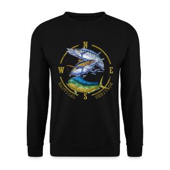 Mahi Mahi Tuna Kingfish Nautical Fishing - Unisex Pullover - Schwarz - Vorne - Alina (178cm) & Michal (187cm)