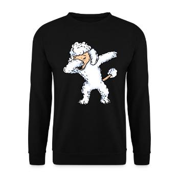 Dabbing White Poodle Dog Dab Women Girls - Sweat-shirt Unisexe - noir - Devant - Alina (178cm) & Michal (187cm)