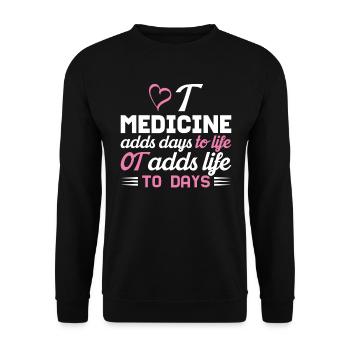 Occupational Therapy Add Life To Days Heart - Unisex Sweatshirt - black - Front - Alina (178cm) & Michal (187cm)