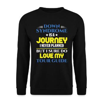 J'aime mon voyage avec le syndrome de Down du guide touristique - Sweat-shirt Unisexe - noir - Devant - Alina (178cm) & Michal (187cm)