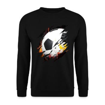 Ballon de football en feu à l'intérieur de moi Fan Soccer Play - Sweat-shirt Unisexe - noir - Devant - Alina (178cm) & Michal (187cm)