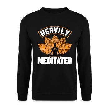 Stark meditiertes Meditations-Yoga-Geschenk Lotus Flowe - Unisex Pullover - Schwarz - Vorne - Alina (178cm) & Michal (187cm)