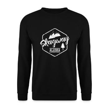 Alaska Skagway Mining City Alaskan Souvenir Gift - Unisex Sweatshirt - black - Front - Alina (178cm) & Michal (187cm)