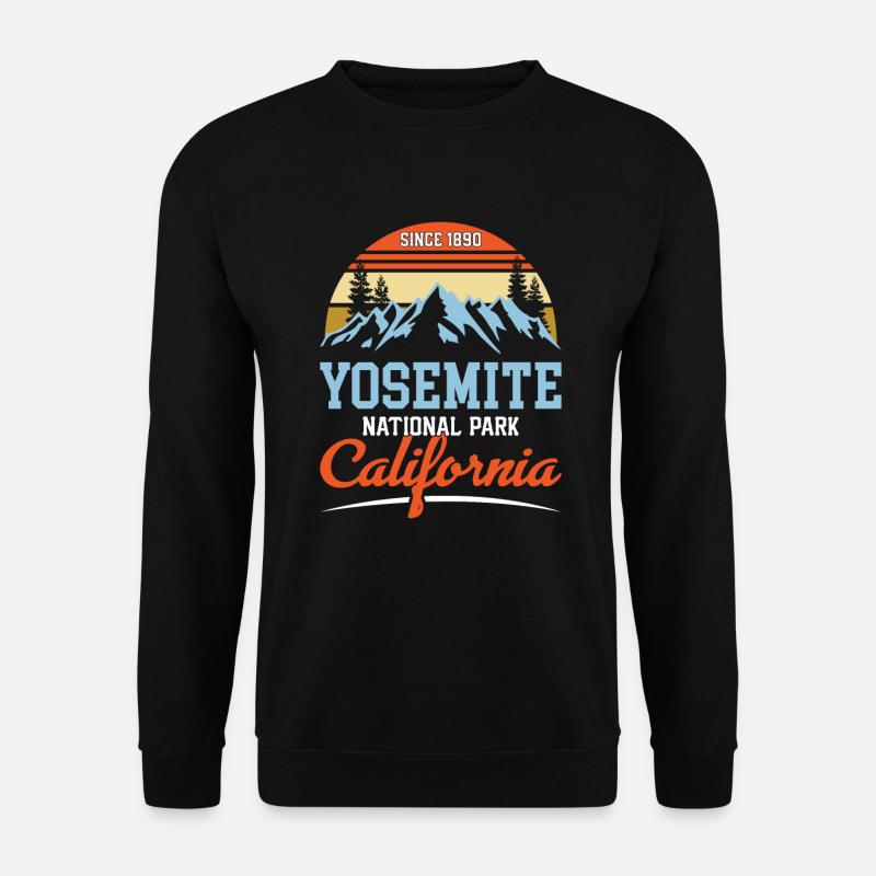 Weinlese Yosemite Nationalpark Kalifornien Berg - Unisex Pullover - Schwarz