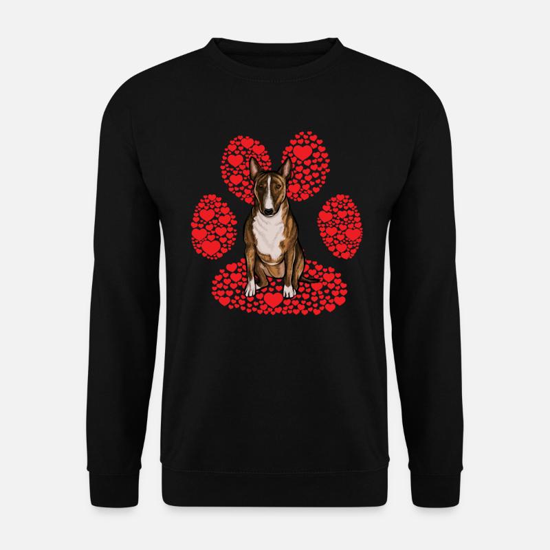 Miniatur Bullterrier Valentinstag Hund Liebe Pfote - Unisex Pullover - Schwarz