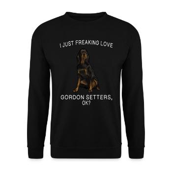 Je viens de flipper Love Gordon Setters Ok? Cadeau chien - Sweat-shirt Unisexe - noir - Devant - Alina (178cm) & Michal (187cm)