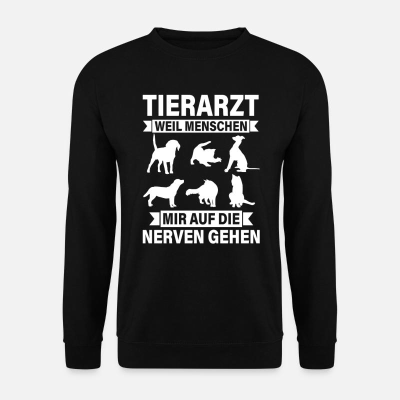 Tierarzt weil Menschen mir auf die Nerven gehen - Unisex Pullover - Schwarz