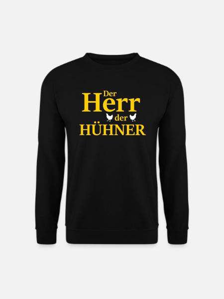 Der Herr der Hühner lustiges Huhn Henne Hahn Küken - Unisex Pullover - Schwarz
