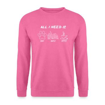 Dogs Books and Coffee - Unisex Pullover - Pink - Vorne