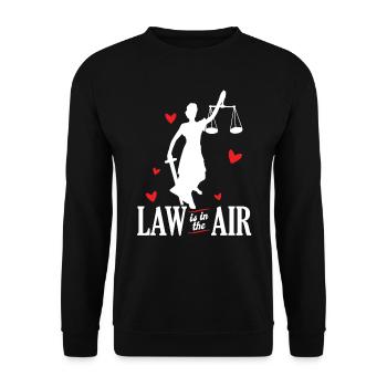 Law is in the Air funny lawyer - Unisex Sweatshirt - black - Front - Alina (178cm) & Michal (187cm)