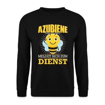 Azubiene meldet sich zum Dienst - Unisex Pullover - Schwarz - Vorne - Alina (178cm) & Michal (187cm)