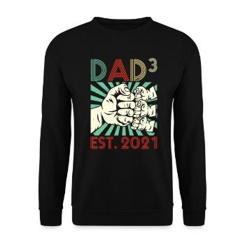 Triple Dad 3 Kids Dad Dad 2021 - Unisex Sweatshirt - black - Front - Alina (178cm) & Michal (187cm)