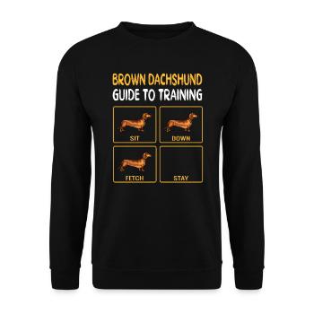 Brown Dachshund Guide To Training Dog Obedience - Unisex Sweatshirt - black - Front - Alina (178cm) & Michal (187cm)