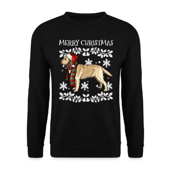 Joyeux Noël Ornement Labrador Retriever Noël S - Sweat-shirt Unisexe - noir - Devant - Alina (178cm) & Michal (187cm)