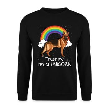 Rainbow Berger allemand Croyez-moi, je suis un chien licorne - Sweat-shirt Unisexe - noir - Devant - Alina (178cm) & Michal (187cm)