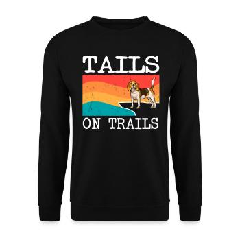 Tails On Trails Beagle Dog Funny Hiking - Unisex Sweatshirt - black - Front - Alina (178cm) & Michal (187cm)
