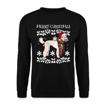 Joyeux Noël Ornement Caniche Noël Santa - Sweat-shirt Unisexe - noir - Devant - Alina (178cm) & Michal (187cm)