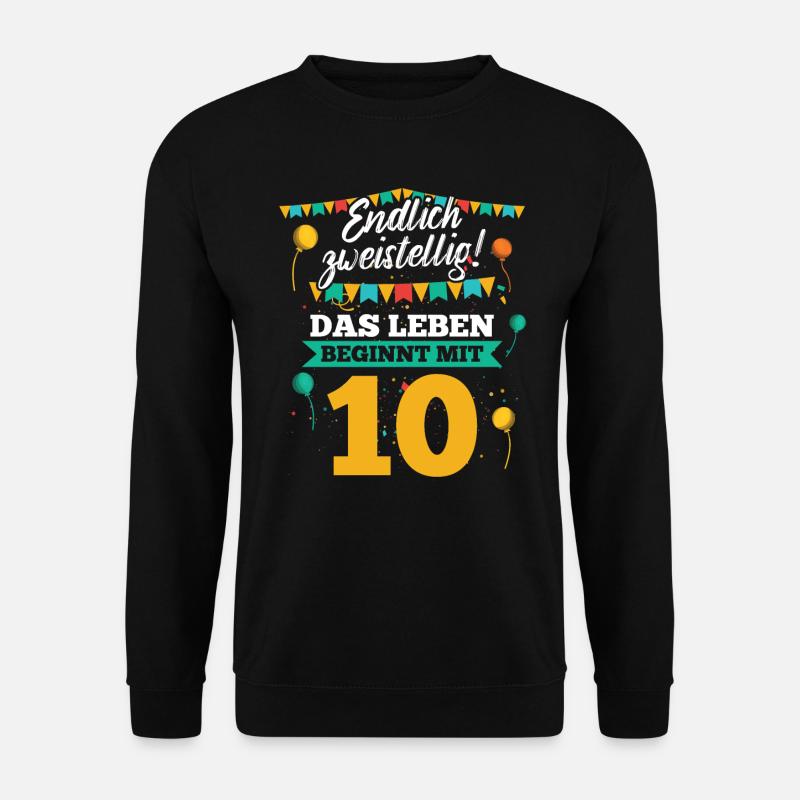 10 Geburtstag junge mädchen Geburtstagsshirt 10 - Unisex Pullover - Schwarz