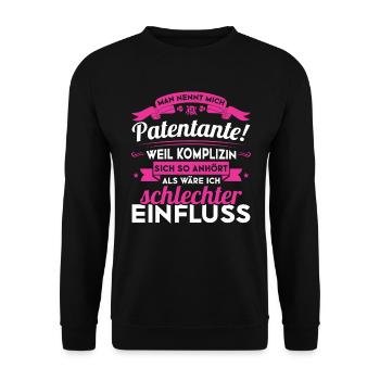 Patentante komplize lustiges Großvater - Unisex Pullover - Schwarz - Vorne - Alina (178cm) & Michal (187cm)