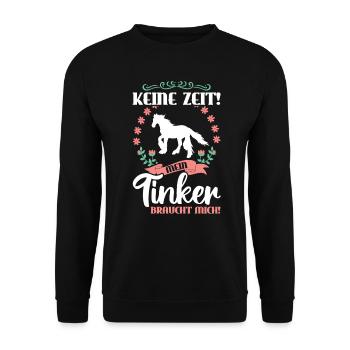 Irish Tinker Gypsy Cob Pferd Pferdemädchen - Unisex Pullover - Schwarz - Vorne - Alina (178cm) & Michal (187cm)
