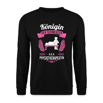 Physiotherapeutin Physio lustiger Spruch - Unisex Pullover - Schwarz - Vorne - Alina (178cm) & Michal (187cm)
