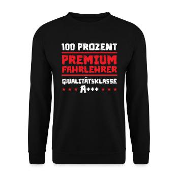 Bester Fahrlehrer Fahrschullehrer lustiges - Unisex Pullover - Schwarz - Vorne - Alina (178cm) & Michal (187cm)