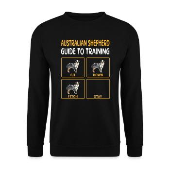 Guide australien de berger au chien d’entraînement Obedienc - Sweat-shirt Unisexe - noir - Devant - Alina (178cm) & Michal (187cm)