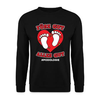 Podologe Podologie Pediküre Podologin Spruch - Unisex Pullover - Schwarz - Vorne - Alina (178cm) & Michal (187cm)