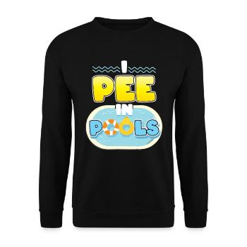 Ich pinkle in Pools - Unisex Pullover - Schwarz - Vorne - Alina (178cm) & Michal (187cm)