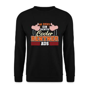 So sieht ein richtig cooler Rentner aus Rente 2021 - Unisex Pullover - Schwarz - Vorne - Alina (178cm) & Michal (187cm)