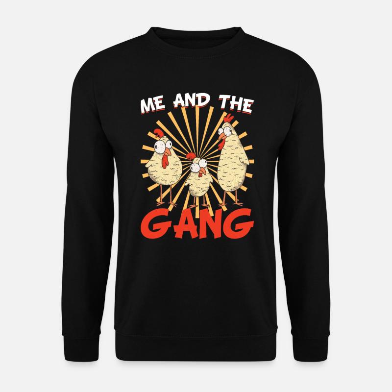 Die Gang und Ich Hühnerstall Landwirt Huhn - Unisex Pullover - Schwarz
