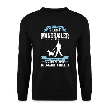 Suchhund Findehund Fährtenhund Mantrailer - Unisex Pullover - Schwarz - Vorne - Alina (178cm) & Michal (187cm)
