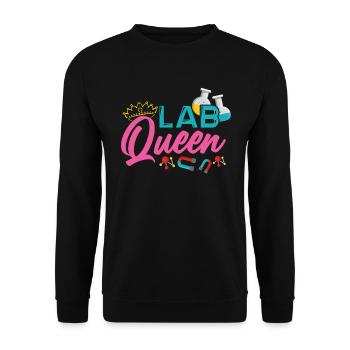 MTLA Lab Queen Labormedizin Labor Königin - Unisex Pullover - Schwarz - Vorne - Alina (178cm) & Michal (187cm)