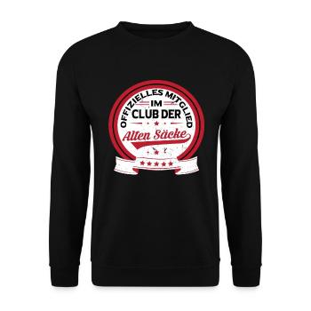 Club der alten Säcke lustiges Geburtstag - Unisex Pullover - Schwarz - Vorne - Alina (178cm) & Michal (187cm)