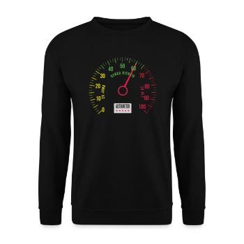 60. Geburtstag Altermeter 60 Jahre Oldometer - Unisex Pullover - Schwarz - Vorne - Alina (178cm) & Michal (187cm)