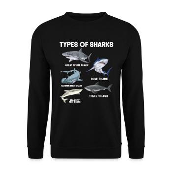 Types of Sharks - Unisex Pullover - Schwarz - Vorne - Alina (178cm) & Michal (187cm)