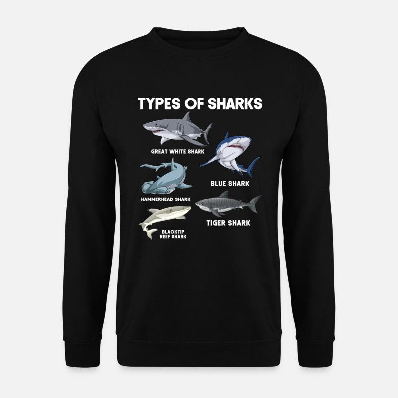 Types of Sharks - Unisex Pullover - Schwarz