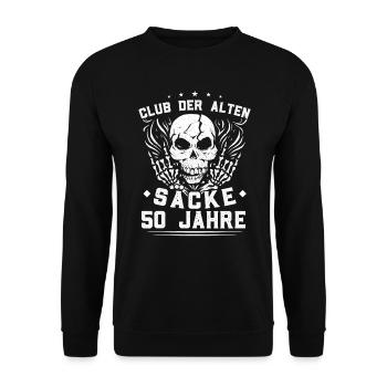 Club der alten Säcke 50. Geburtstag - Unisex Pullover - Schwarz - Vorne - Alina (178cm) & Michal (187cm)
