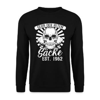 Club der alten Säcke Est. 1962 60. Geburtstag - Unisex Pullover - Schwarz - Vorne - Alina (178cm) & Michal (187cm)
