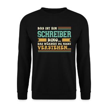 Familienname Schreiber - für Familie Schreiber - Unisex Pullover - Schwarz - Vorne - Alina (178cm) & Michal (187cm)