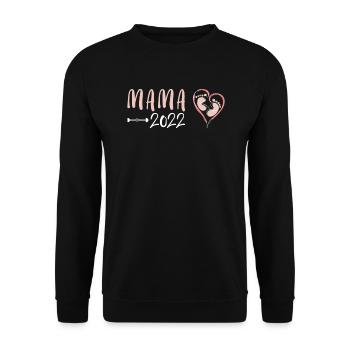 Mama 2022 werdende Mutter 2022 Schwanger - Unisex Pullover - Schwarz - Vorne - Alina (178cm) & Michal (187cm)