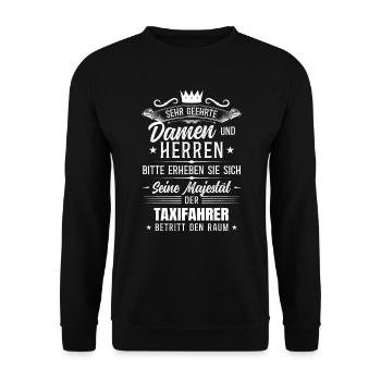 Seine Majestät der Taxifahrer - Unisex Pullover - Schwarz - Vorne - Alina (178cm) & Michal (187cm)