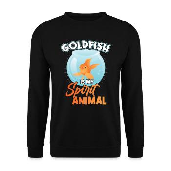 Goldfish is my spirit animal - Unisex Pullover - Schwarz - Vorne - Alina (178cm) & Michal (187cm)